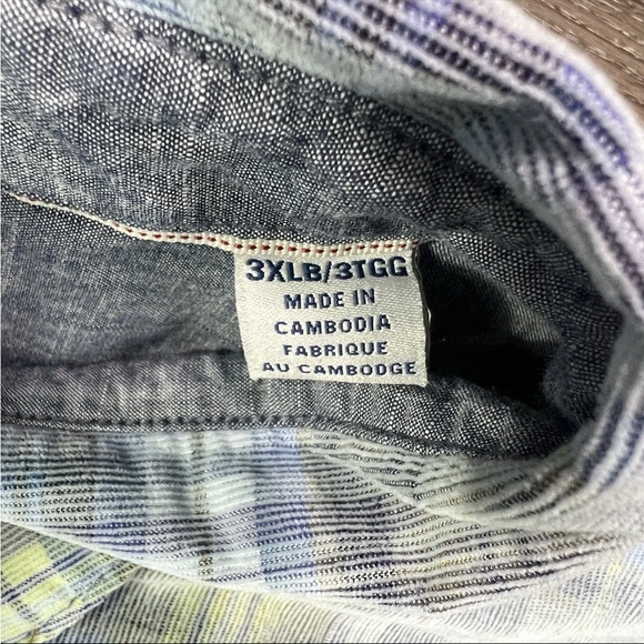 Tommy Bahama Men's Plaid Shirt - Gray and Yellow Size 3XLB - Picture 4 of 8